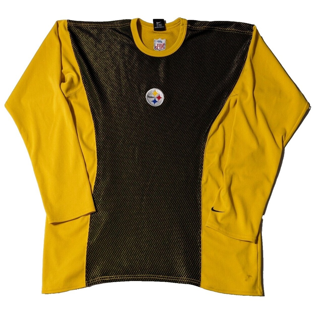 VTG 90s NIKE TEAM PITTSBURGH STEELERS Men Large Black & Gold Pullover Shirt